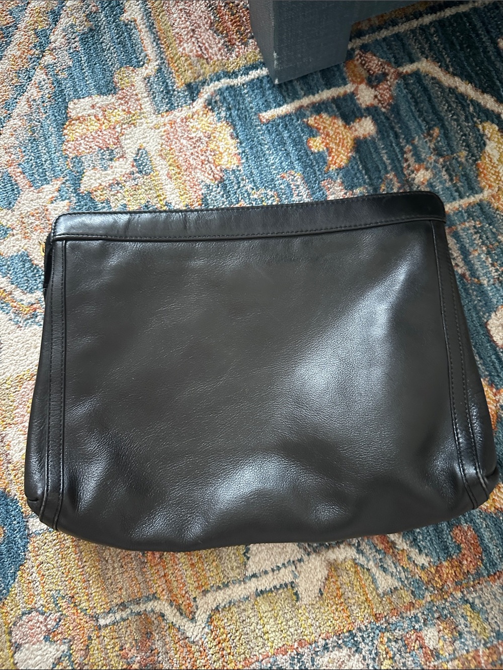 Celine Black Leather clutch with Gold-Tone Lock - Picture 5 of 5
